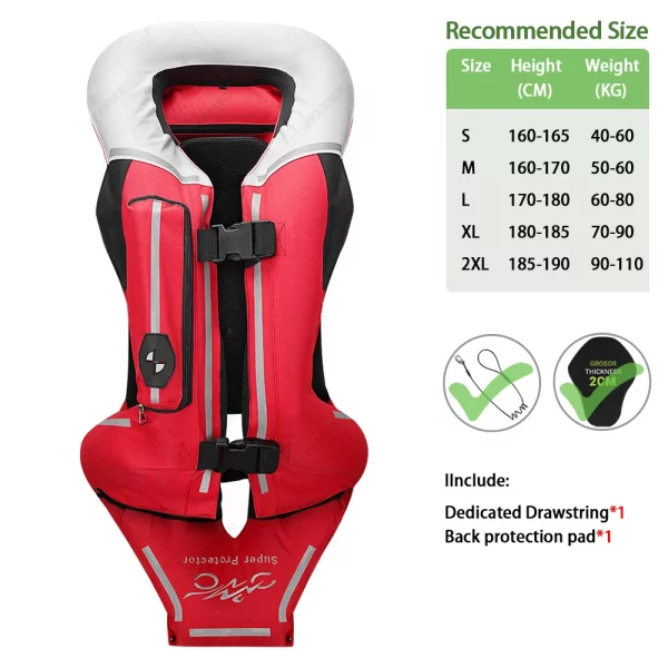 Sf8f7f154ad1346f1afda286f43c025b6F.webp New Motorbike Body Armor Motorcycle Air Bag Vest Motor Air-bag Vest Motocross Racing Riding Airbag System Anti-fall CE Protector