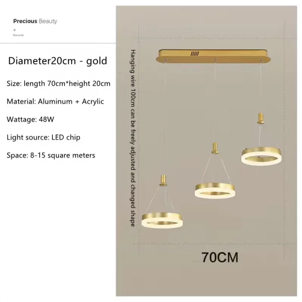 Smart Home Modern Round Design LED Ceiling Chandelier For Living Room Restaurant Bedroom Circle Rings Lighting Fixture Luminaire