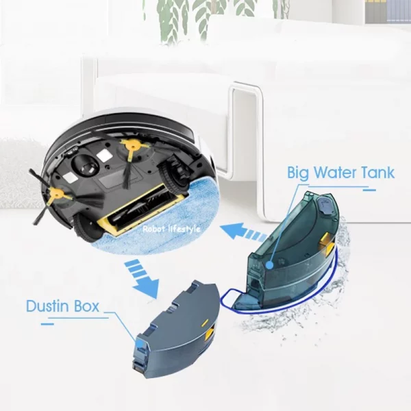 Sfa45fbb0baac44c8bbd6adf704fb531bu.webp Vacuum Cleaner Robot with HD Camera Monitor Pet, Video Call, Map Navitation, WiFi App Control, Smart Memory, Wet and Dry Mop