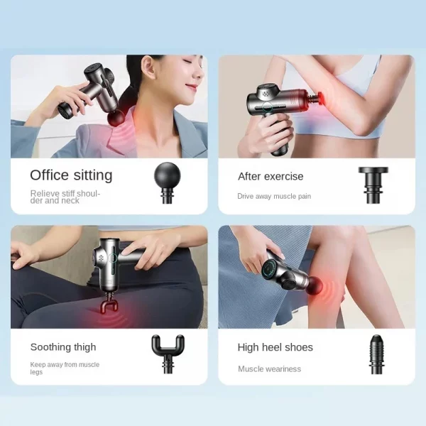 Sfa735607c40945bcac7c024c7e468e2e8.webp Mini Massage Gun Electric Shock Muscle Relaxation Vibration Fitness Massager For Body Neck Back Ladies Home Travel Fascia Gun