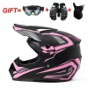Motocross Helmet Full Face Helmet For Adult Dirt Bike Off-Road UTV ATV Helmet Goggles Gloves And Face Mask Matte