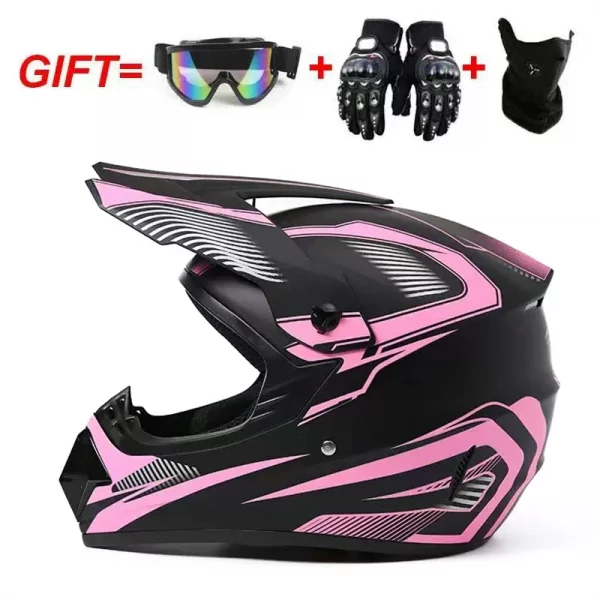 Motocross Helmet Full Face Helmet For Adult Dirt Bike Off-Road UTV ATV Helmet Goggles Gloves And Face Mask Matte