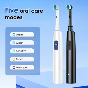 Sonic Electric Toothbrush Rechargeable Rotary Adult Waterproof with Timer 5 Modes & 4 Replaceable Brush Heads for Teeth Cleaning