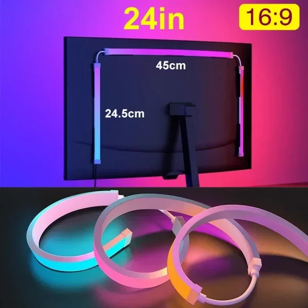Sff7eab71ec38457c807d5817e0e4625dp.webp Smart Ambient PC Display Sync Computer Monitor Backlight LED Strip Light RGB Color DIY Game Holiday Atmosphere Decor Lamp