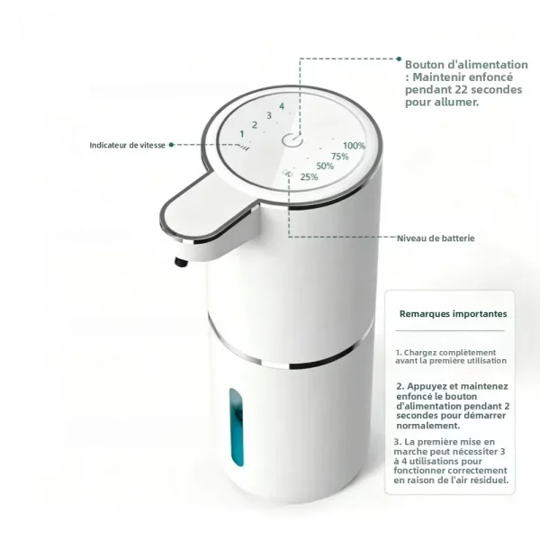 Distributeur Savon Automatique Sans Contact USB Rechargeable