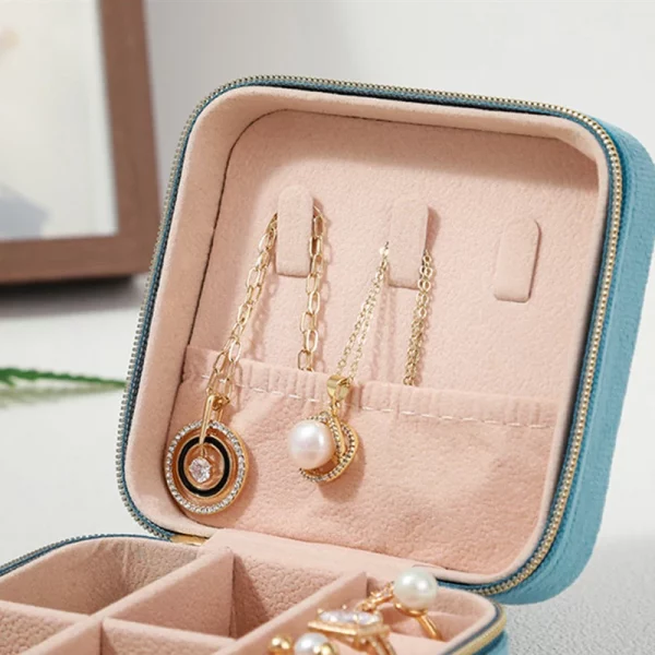 Boîte à bijoux en velours pour femmes, organiseur