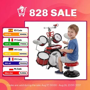 S06635dfe9d744e9b9825668a07169f94Z.webp Ensemble de batterie jazz pour enfants Homcom, cla