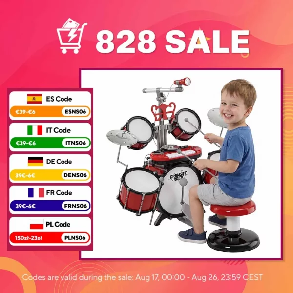 Ensemble de batterie jazz pour enfants Homcom, cla