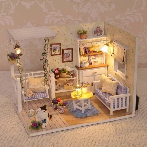 Mini maison de poupée chaton, Puzzle 3D, Kit de co