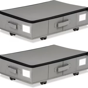 S0d68b52e73b64b3f8613eee4c22c1c11g.webp Lot de deux boîtes de rangement sous le lit avec r