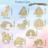 Ornement licorne en bois de dessin animé, 10 pièce