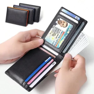 Portefeuille en cuir pour homme, portefeuille en c