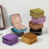 Boîte à bijoux en velours pour femmes, organiseur