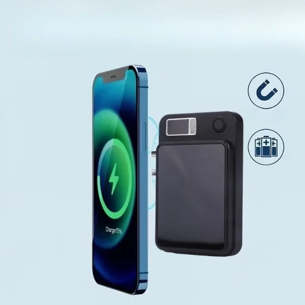 Batterie externe magnétique sans fil de 10000 mAh,