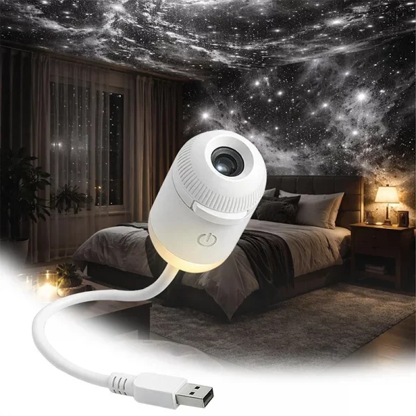 S2a99c08cd95d4d78af875bd990eb6f38s.webp Mini projecteur d'étoiles USB 2 en 1, 12 films, lu