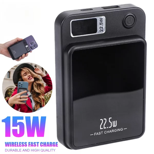 Batterie externe magnétique sans fil 10000mAh, bat