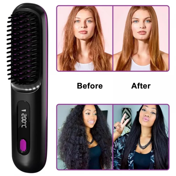 Brosse à lisser les cheveux Portable avec chargeur