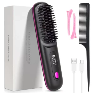 Brosse à lisser les cheveux Portable avec chargeur