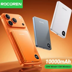 Rocoren Power Bank Magnétique 10000mAh, Chargeur P