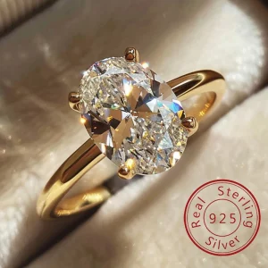 Bague en argent Sterling 925 en Zircon 1-8CT, magn