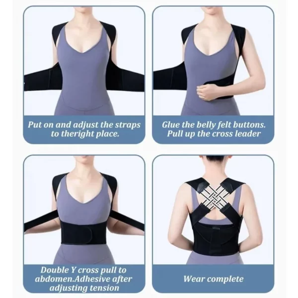 Correcteur de posture respirant et réglable pour h