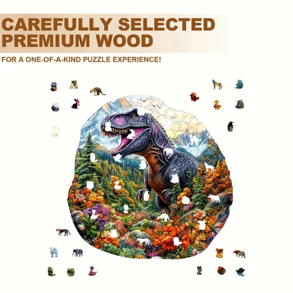 Puzzle en bois en forme d'éléphant, dinosaure et a