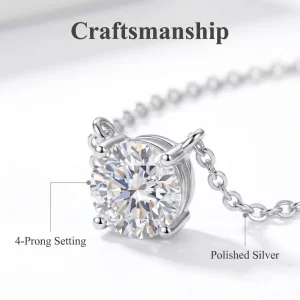 Colliers en moissanite 3ct D VVS1 pour femmes, pen