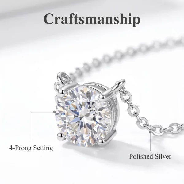 Colliers en moissanite 3ct D VVS1 pour femmes, pen