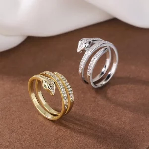 Bagues serpent enroulées pour femmes et hommes, Pu