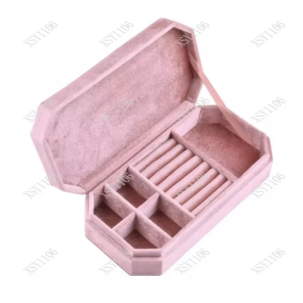Boîte à bijoux en velours importé de luxe, organis
