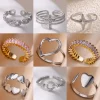S77d50890f4ca4386bc1ade31465e318fs.webp Bagues en Zircon pour femmes, en acier inoxydable,