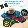 Kit de batterie électronique portable coloré avec