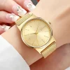 Montre à quartz avec bracelet en maille pour femme