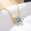 Colliers en moissanite 3ct D VVS1 pour femmes, pen