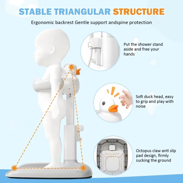 Support de bain pour bébé réglable en hauteur avec