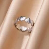 S90b831c491e94f2580a570f0c7215e43k.webp Bagues en Zircon pour femmes, en acier inoxydable,