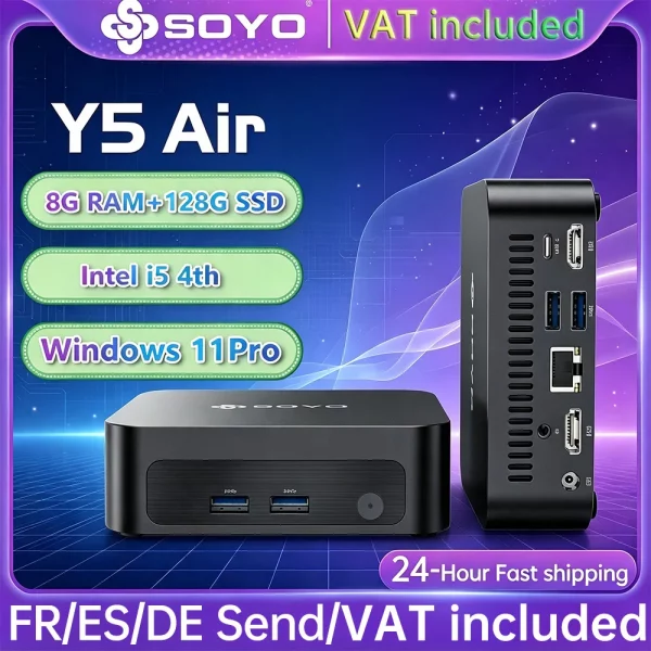 S922af14696c34b2fb5f7ec8edc066a45k.webp SOYO Mini PC Y5 AIR Intel Core i5 4ème génération,