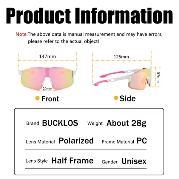 S93883aefb0624ae2bd95d98aabddd7d3n.webp Lunettes de vélo polarisées BUCKLOS UV400, légères