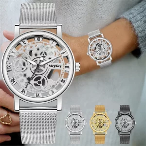 Haut tendance femmes squelette creux Faux montre m