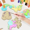 Ornement licorne en bois de dessin animé, 10 pièce