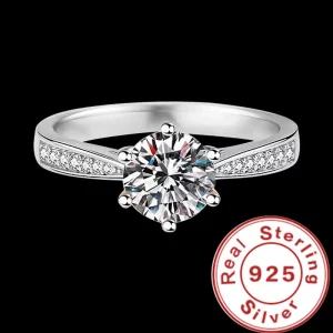 Bague de fiançailles réglable en argent Sterling 9