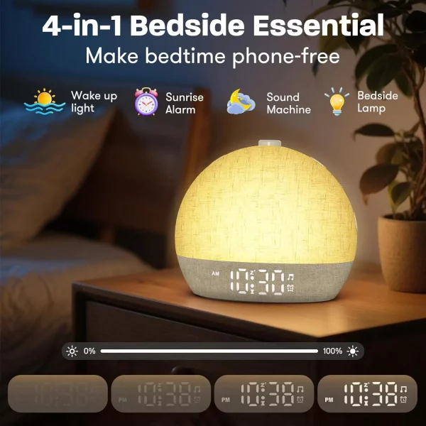 Wake Up Light Sunrise réveil minuterie 30 bruit bl