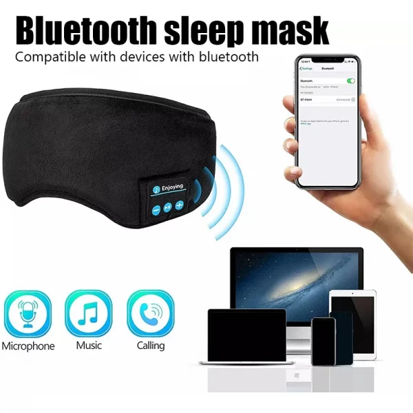 Écouteurs sans fil Bluetooth, masque pour les yeux