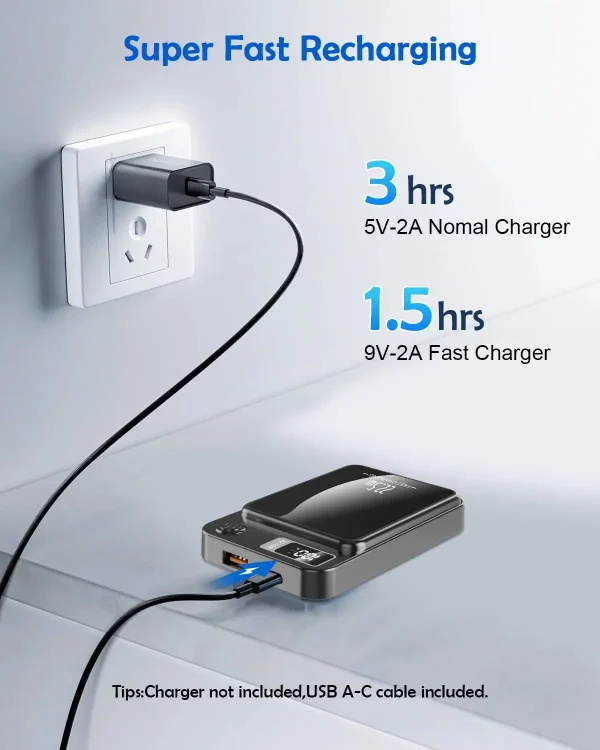 Batterie externe magnétique sans fil 10000mAh, bat
