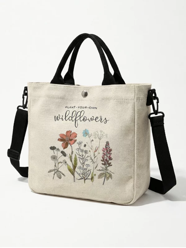 Sb4d58fb7211f4d09bd39a1e054eaeba8m.webp Sac fourre-tout en toile à motif floral « Plant Yo
