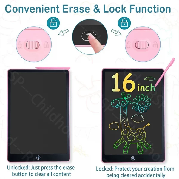 Sb784283a0b334027a02e1615bc0812094.webp Tablette de Dessin LCD 16" Éducative pour Enfants
