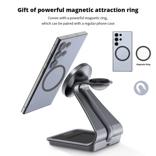 Station de Charge Magnétique 3 en 1 Bonola – iPhone, Apple Watch, AirPods