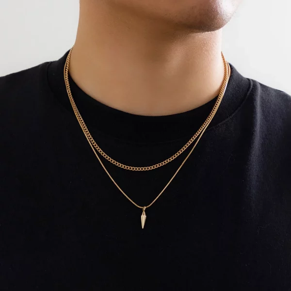 KunJoe 2 pièces/ensemble pendentif à rivets en mét