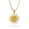 Collier pendentif soleil en spirale pour femme - A