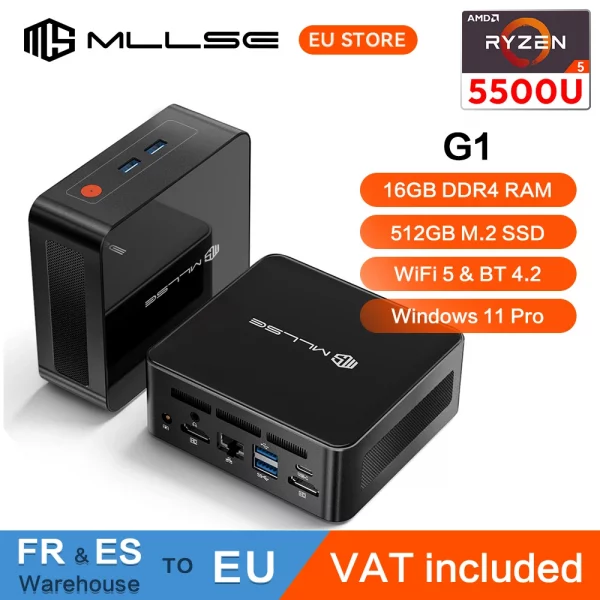 Sbc2ac6cae3ae4110b7840eacdf075330h.webp Mini PC MLLSE G1, processeur AMD Ryzen 5 5500U, 16